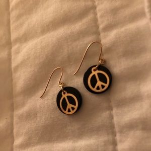 Gold Peace Sign Earrings